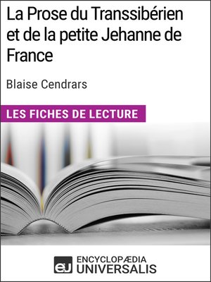 cover image of La Prose du Transsibérien et de la petite Jehanne de France de Blaise Cendrars